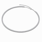 15CTW Round Shaped Lab Grown Diamond (F/VS) Bezel Set Tennis Necklace in 14K White Gold