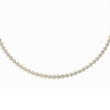 15Cttw Round Shaped Lab Grown Diamond (F/VS) Bezel Set Tennis Necklace in 14K Yellow Gold