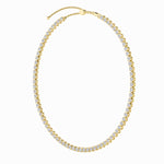 15Cttw Round Shaped Lab Grown Diamond (F/VS) Bezel Set Tennis Necklace in 14K Yellow Gold