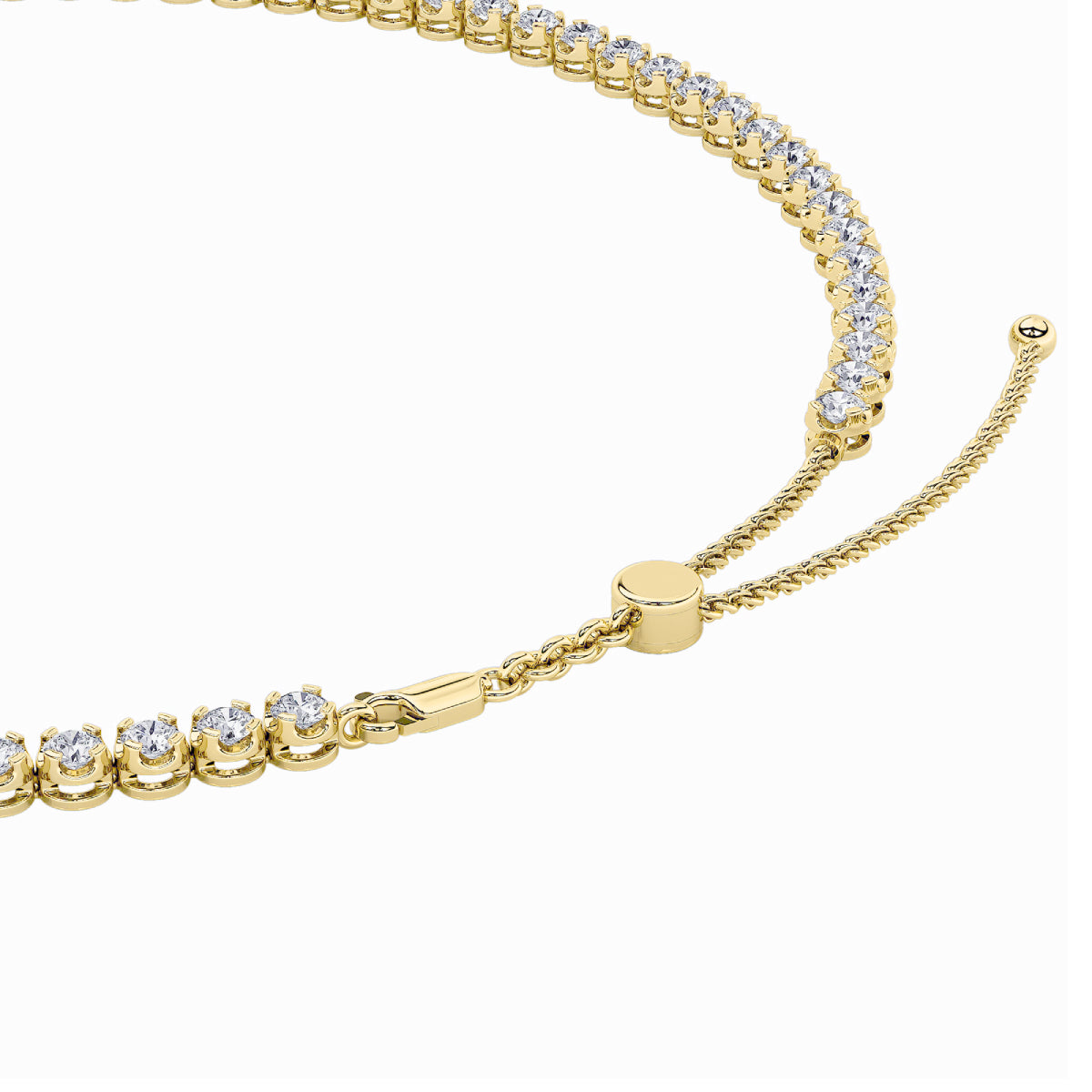 15Cttw Round Shaped Lab Grown Diamond (F/VS) Bezel Set Tennis Necklace in 14K Yellow Gold