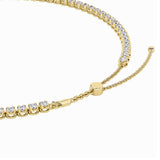 15Cttw Round Shaped Lab Grown Diamond (F/VS) Bezel Set Tennis Necklace in 14K Yellow Gold