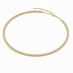 15Cttw Round Shaped Lab Grown Diamond (F/VS) Bezel Set Tennis Necklace in 14K Yellow Gold