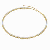 15Cttw Round Shaped Lab Grown Diamond (F/VS) Bezel Set Tennis Necklace in 14K Yellow Gold