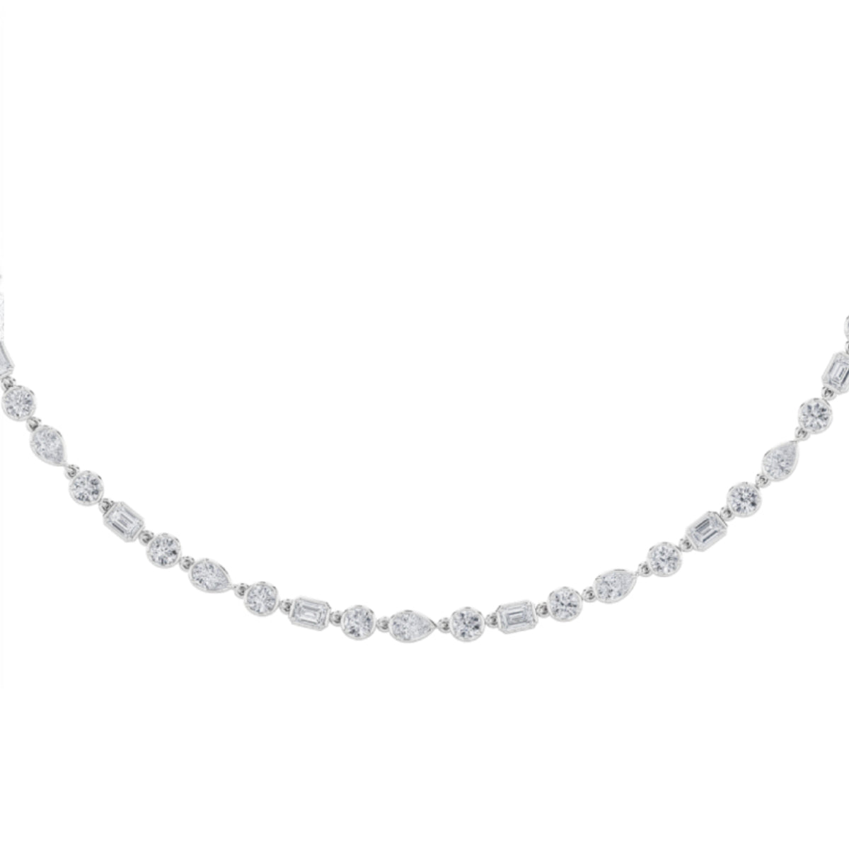 10CTW Pear Shaped Lab Grown Diamond (F/VS) Necklace in 14K Gold