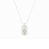 1CTW Emerald Shaped Lab Grown Diamond (F/VS) Dog Tag Pendant in 14K Gold