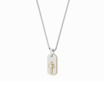 1CTW Emerald Shaped Lab Grown Diamond (F/VS) Dog Tag Pendant in 14K Gold