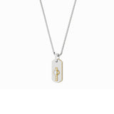 1CTW Emerald Shaped Lab Grown Diamond (F/VS) Dog Tag Pendant in 14K Gold