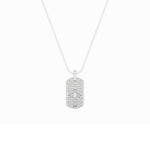 1CTW Emerald Shaped Lab Grown Diamond (F/VS) Dog Tag Pendant in 14K Gold