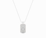 1CTW Emerald Shaped Lab Grown Diamond (F/VS) Dog Tag Pendant in 14K Gold