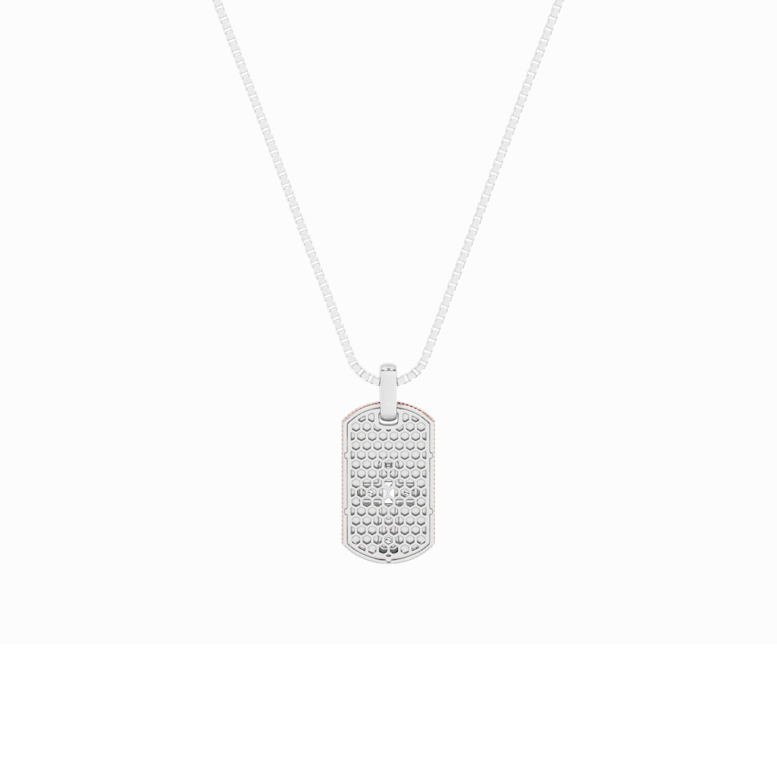 1CTW Emerald Shaped Lab Grown Diamond (F/VS) Dog Tag Pendant in 14K Gold