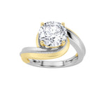 2CTW Round Shaped Lab Grown Diamond (F/VS) Solitaire Engagement Ring in 14K Gold