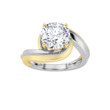 2CTW Round Shaped Lab Grown Diamond (F/VS) Solitaire Engagement Ring in 14K Gold
