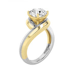 2CTW Round Shaped Lab Grown Diamond (F/VS) Solitaire Engagement Ring in 14K Gold