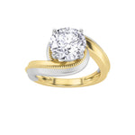 2CTW Round Shaped Lab Grown Diamond (F/VS) Solitaire Engagement Ring in 14K Gold