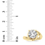 2.5CTW Round Shaped Lab Grown Diamond (F/VS)  Ring in 14K Gold