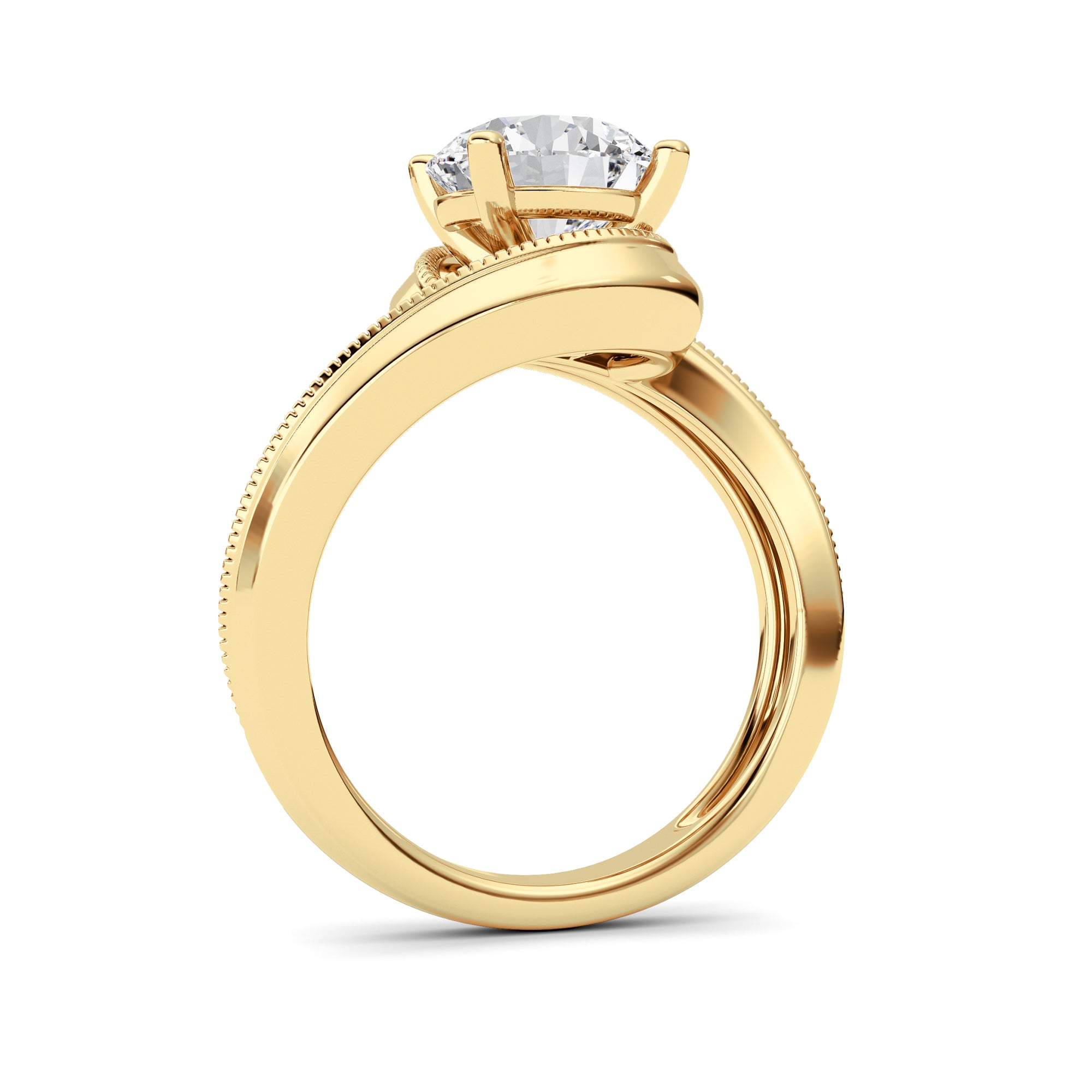 2.5CTW Round Shaped Lab Grown Diamond (F/VS)  Ring in 14K Gold