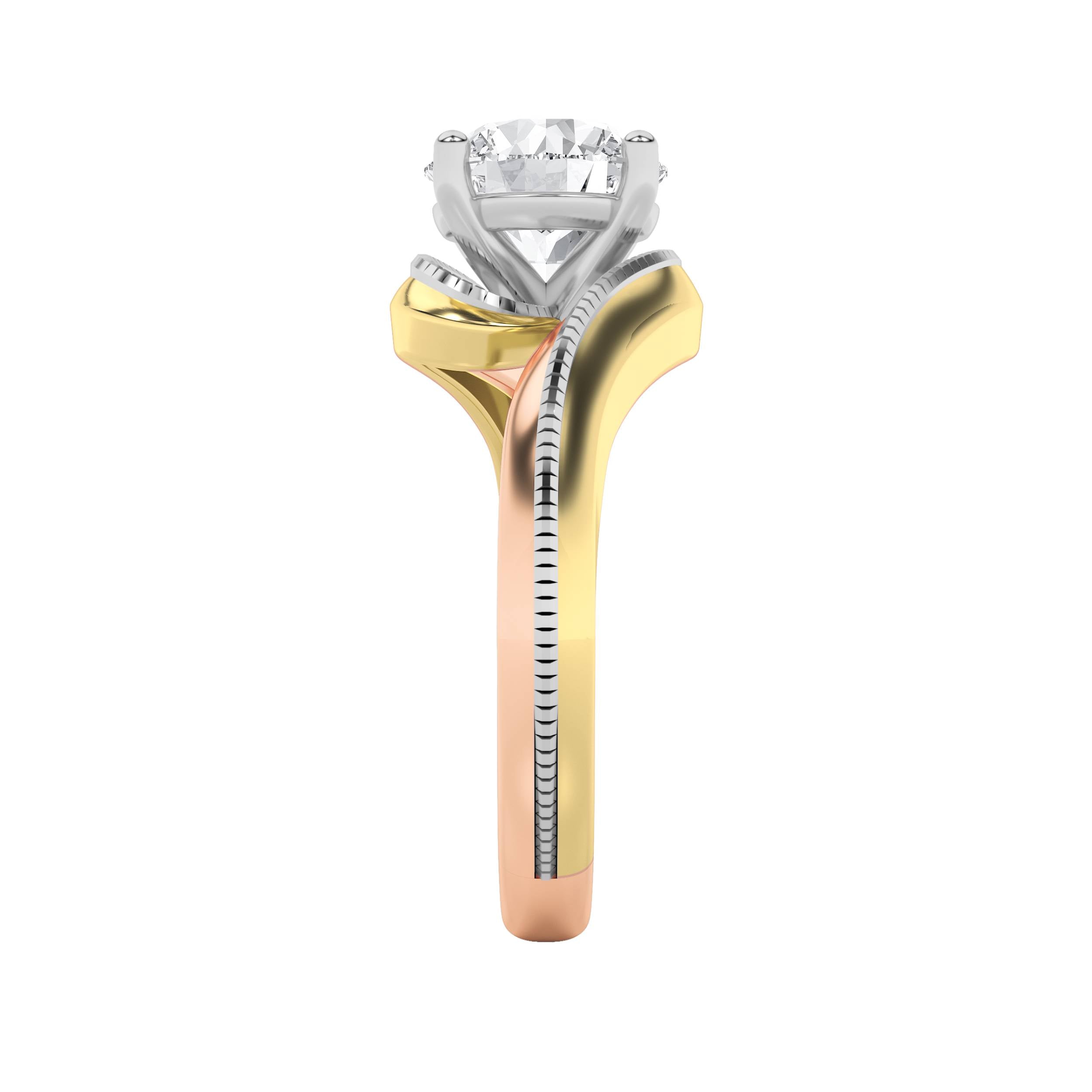 2CTW Round Shaped Lab Grown Diamond (F/VS) Solitaire Engagement Ring in 14K Gold