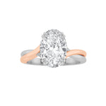 2CTW Oval Shaped Lab Grown Diamond (F/VS) Solitaire Engagement Ring in 14K Gold