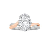 2CTW Oval Shaped Lab Grown Diamond (F/VS) Solitaire Engagement Ring in 14K Gold