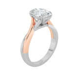 2CTW Oval Shaped Lab Grown Diamond (F/VS) Solitaire Engagement Ring in 14K Gold