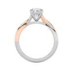 2CTW Oval Shaped Lab Grown Diamond (F/VS) Solitaire Engagement Ring in 14K Gold