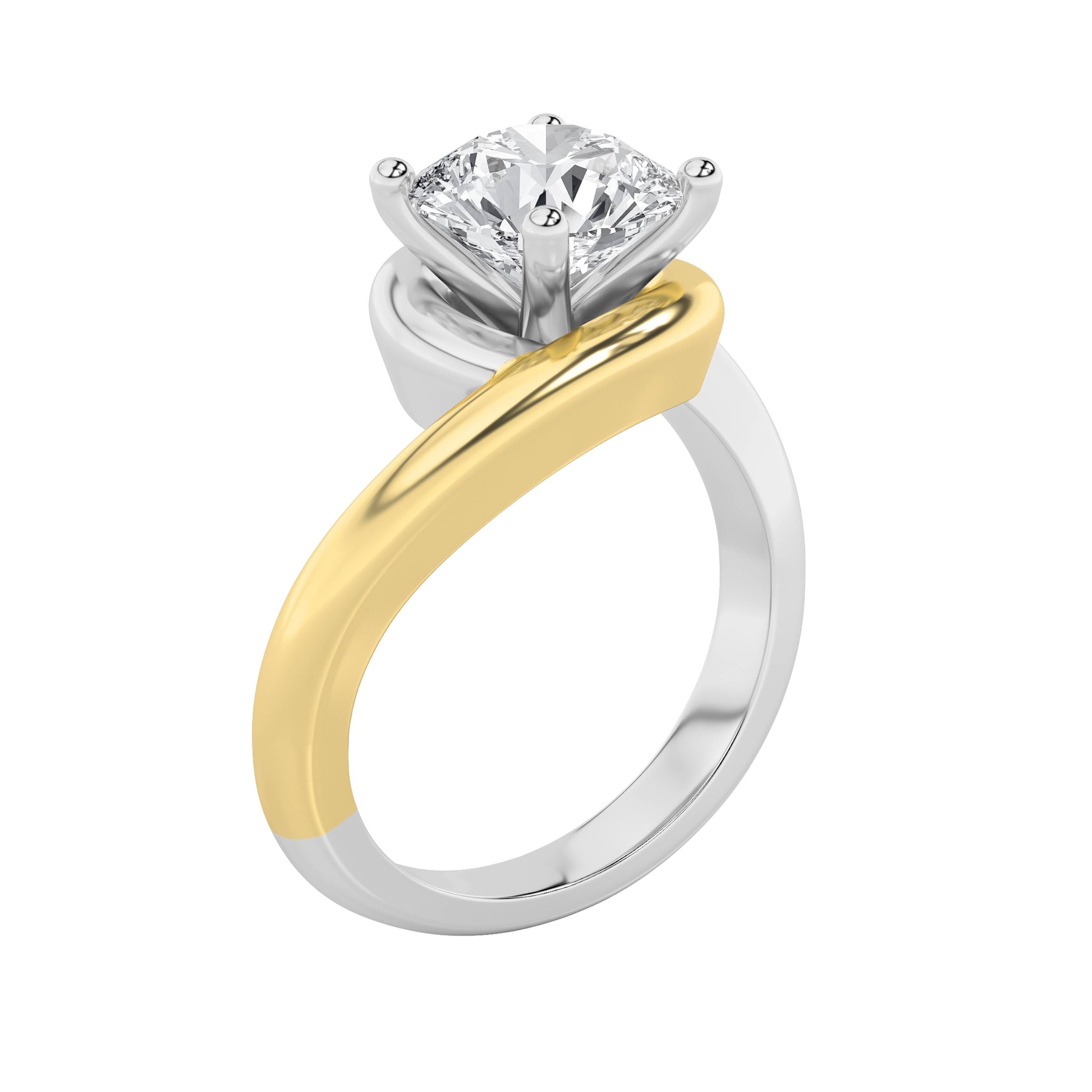 2CTW Round Shaped Lab Grown Diamond (F/VS) Solitaire Engagement Ring in 14K Gold