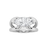 2CTW Marquise Shaped Lab Grown Diamond (F/VS) East West Solitaire Ring in 14K Gold