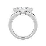 2CTW Marquise Shaped Lab Grown Diamond (F/VS) East West Solitaire Ring in 14K Gold