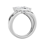 2CTW Marquise Shaped Lab Grown Diamond (F/VS) East West Solitaire Ring in 14K Gold