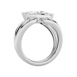 2CTW Marquise Shaped Lab Grown Diamond (F/VS) East West Solitaire Ring in 14K Gold