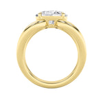 2CTW Oval Shaped Lab Grown Diamond (F/VS) East West Solitaire Ring in 14K Gold