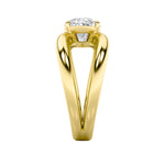 2CTW Oval Shaped Lab Grown Diamond (F/VS) East West Solitaire Ring in 14K Gold
