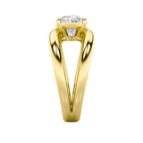 2CTW Oval Shaped Lab Grown Diamond (F/VS) East West Solitaire Ring in 14K Gold