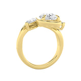 3CTW Pear Shaped Lab Grown Diamond (F/VS) Knot Ring in 14K Gold