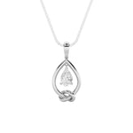1CTW Pear Shaped Lab Grown Diamond (F/VS) Solitaire Knot Pendant in 14K Gold