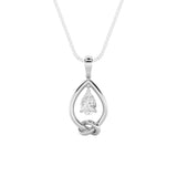 1CTW Pear Shaped Lab Grown Diamond (F/VS) Solitaire Knot Pendant in 14K Gold