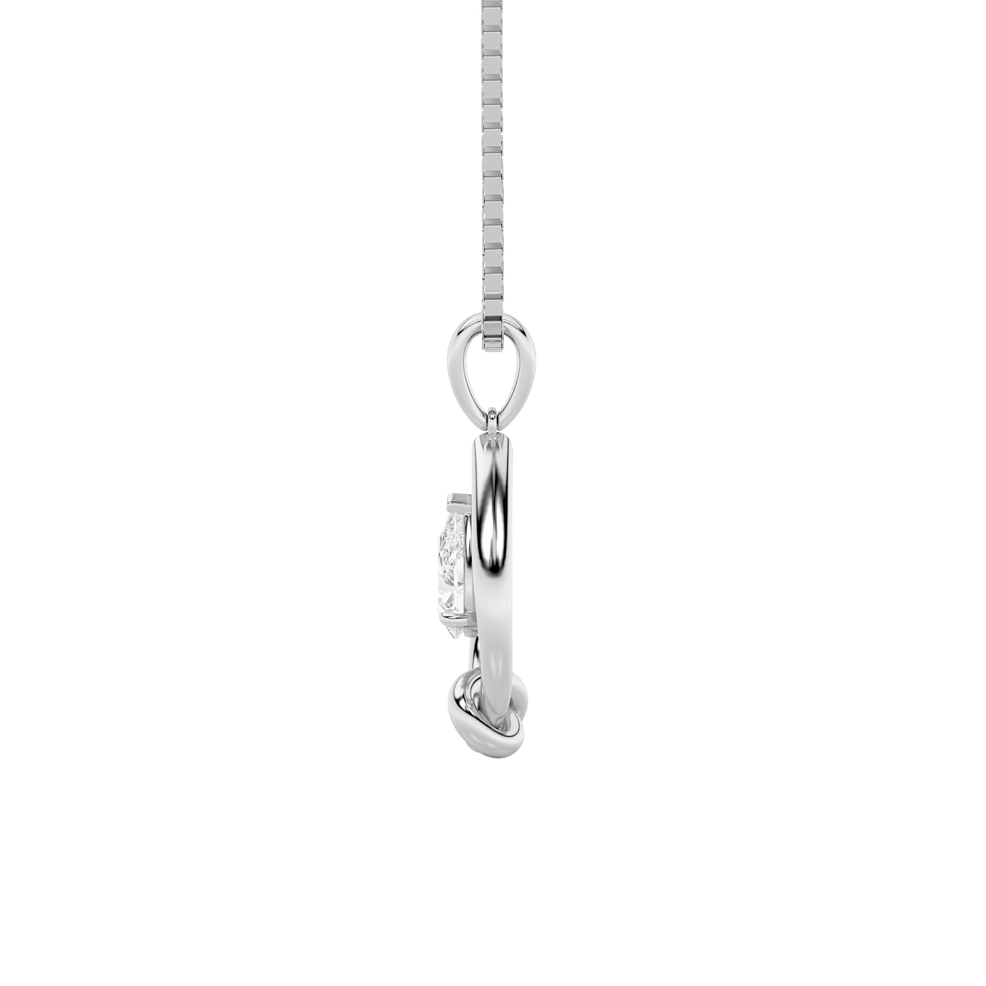 1CTW Pear Shaped Lab Grown Diamond (F/VS) Solitaire Knot Pendant in 14K Gold