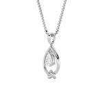 1CTW Pear Shaped Lab Grown Diamond (F/VS) Solitaire Knot Pendant in 14K Gold
