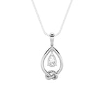 1CTW Pear Shaped Lab Grown Diamond (F/VS) Solitaire Knot Pendant in 14K Gold