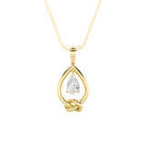 1CTW Pear Shaped Lab Grown Diamond (F/VS) Solitaire Knot Pendant in 14K Gold