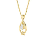 1CTW Pear Shaped Lab Grown Diamond (F/VS) Solitaire Knot Pendant in 14K Gold
