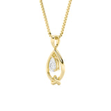 1CTW Pear Shaped Lab Grown Diamond (F/VS) Solitaire Knot Pendant in 14K Gold