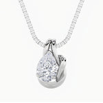 2CTW Pear Shaped Lab Grown Diamond (F/VS) Knot Pendant in 14K Gold