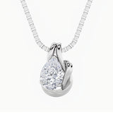 2CTW Pear Shaped Lab Grown Diamond (F/VS) Knot Pendant in 14K Gold