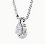 2CTW Pear Shaped Lab Grown Diamond (F/VS) Knot Pendant in 14K Gold