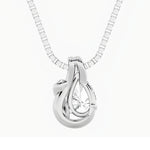 2CTW Pear Shaped Lab Grown Diamond (F/VS) Knot Pendant in 14K Gold