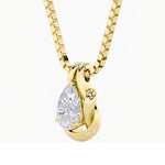 2CTW Pear Shaped Lab Grown Diamond (F/VS) Knot Pendant in 14K Gold