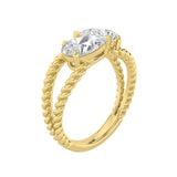2CTW Pear Shaped Lab Grown Diamond (F/VS) Toi et Moi Fashiion Ring in 14K Gold