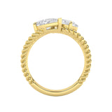 2CTW Pear Shaped Lab Grown Diamond (F/VS) Toi et Moi Fashiion Ring in 14K Gold