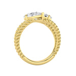 2CTW Pear Shaped Lab Grown Diamond (F/VS) Toi et Moi Fashiion Ring in 14K Gold